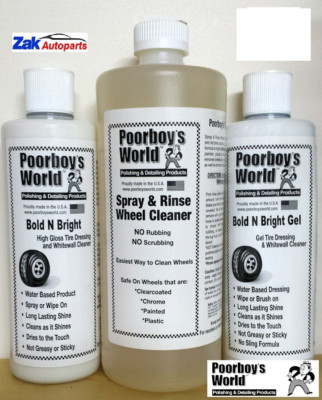 Poorboys Spray & Rinse Alloy Wheel Cleaner, Bold N Bright Gel & Tyre Dressing
