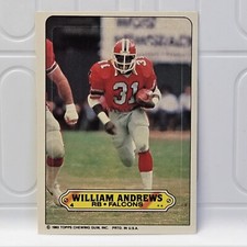 1983 Topps WILLIAM ANDREWS #4 Football Insert Sticker - Atlanta Falcons