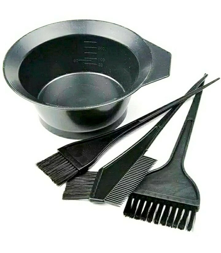 4PC HAIR DYE COLOURING BLEACH BOWL COMB BRUSHES TINT KIT SET HAIRDRESSING SALON.