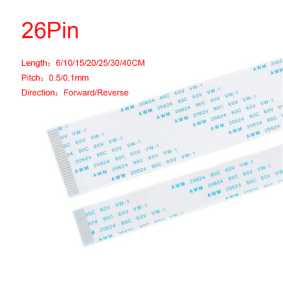 26Pin FFC/FPC Flexible Flat Ribbon Cable 6/10/15/20/25/30/40CM 0.5/0.1mm Pitch