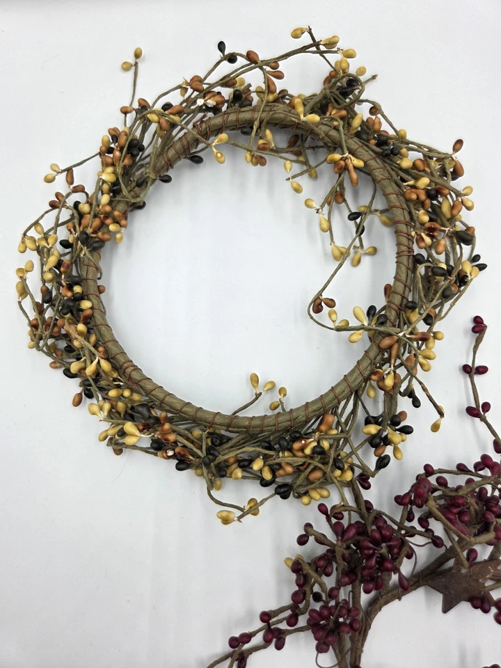 Primitive Multicolor Pipberry/Rustic Stars Candle Rings 7" & 9" - Image 2 of 4