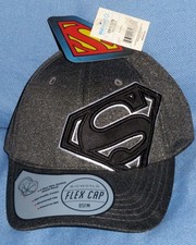 SUPERMAN - BIOWORLD Flex Cap - Teen Grey HAT Cap - NEW w/TAGS DC Comics One Size