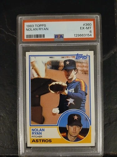 1983 Topps - Nolan Ryan #360 PSA Graded 6 Baseball Card. Astros