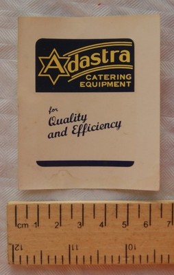 um 1960 Adastra Gastronomiegeräte Wasserzettel