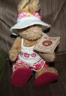 New Boyds Bear Emily Beach Plush Hawaiian Pink Sandals -YS10=