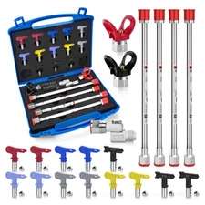 21Pcs Airless Paint Sprayer Gun Tip Extension Pole Rod Set with Airless Spray...