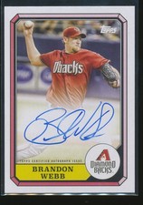 Brandon Webb #87BBA-BW 2025 Topps Archives 1987 Boardwalk and Baseball Autograph