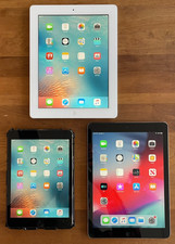 Lot of 3 older iPads - Working, reset, good batteries - Model s listed below