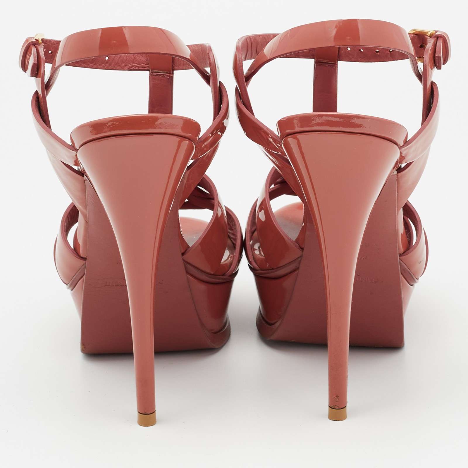 Sandali omaggio Saint Laurent rosa in vernice misura 37 5