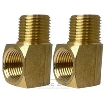 2 Pack 3/8" NPT Brass Street Elbow 90 Degree Pipe Thread Fitting Male Female