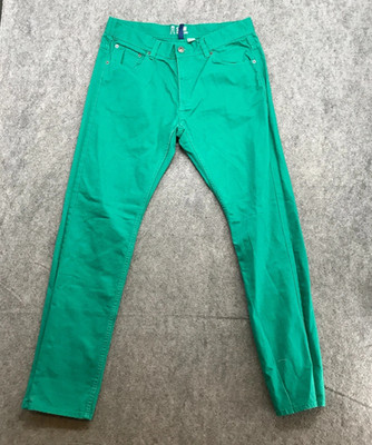 Divided by H&M Jeans Mens Size 32 Slim Fit Low Waist Stretch Seafoam Green Denim