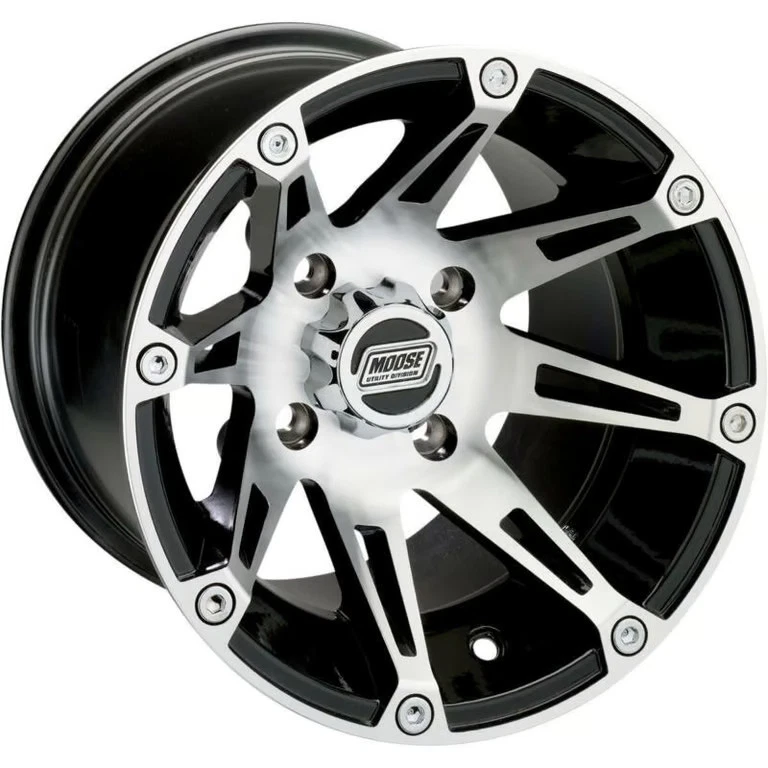 Moose 387X Wheel - 14x7 - 4+3 Offset - 4/156 - Machined/Black ATV/UTV Snowmobile - Image 2 of 4