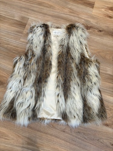 Donna Salyers Fabulous Furs Vest Women 2XL Brown Faux Fur