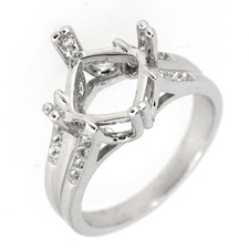925 Sterling Silver Semi Mount Ring Setting Princess SQ 8x8mm All Sizes
