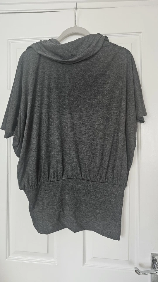 Ladies Dark Grey Cowl Neck Drape Tunic Top Bay Trading Size 12 - Image 3 of 3