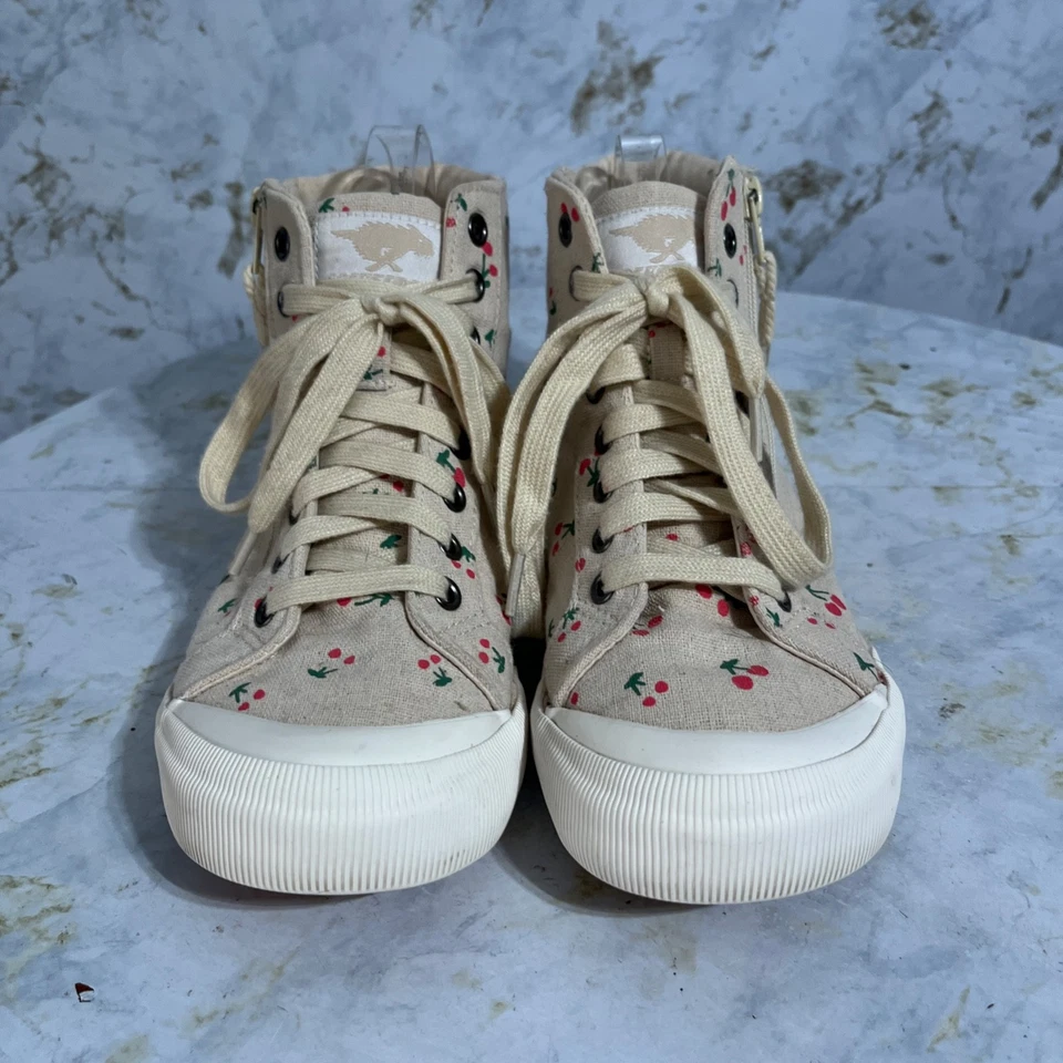 Rocket Dog Jazzin Hi Women's Size 7.5 Shoes Beige Red Cherry Athletic Sneakers - Image 3 of 4