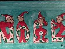 ACEO watercolor art by PJ, art card 2.5 x 3.5: Noel