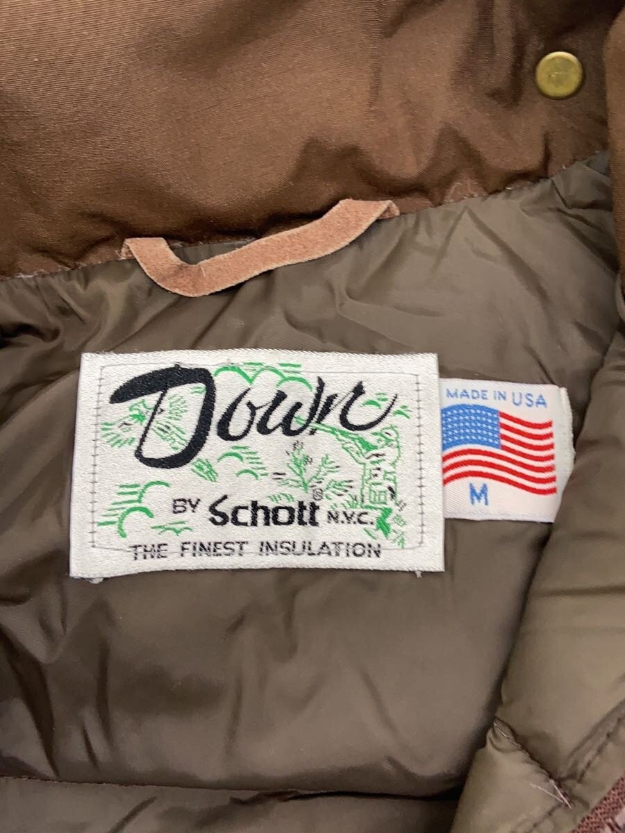Schott Down Jacket M Nylon Brown - image 3