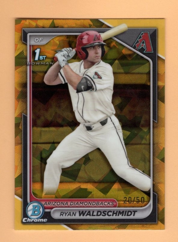 2024 Bowman Chrome GOLD SAPPHIRE 1ST Ryan Waldschmidt #/50 SP RC - DIAMONDBACKS