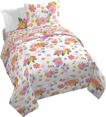 Hello Kitty King Size 7-Piece Comforter Set - Soft Floral Bedding & Sheets