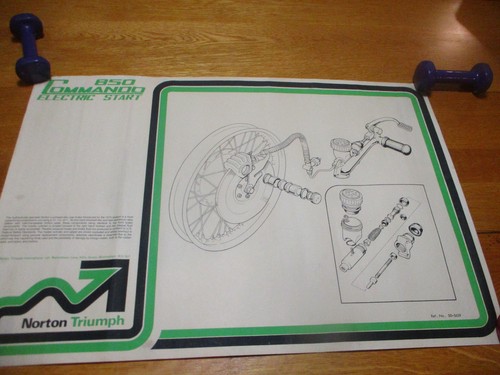 Norton 850 Commando Electric Start Rear Disc Brake Blow Up  Poster 044326