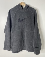 Vintage 90s YOUTH Nike Center Swoosh Hoodie Size XL 16-18 Gray Fleece