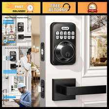 Keyless Entry Deadbolt Lock with Keypad, Matte Black, 20 User Codes, Auto Lock,