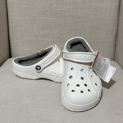 White Crocs baya light gray lined clog Shoes Size M5 / W7