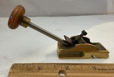 ANTIQUE CONOVER CO PARKMAN OHIO MINIATURE BRASS PLANE TOOL WOODWORKING MINI WOOD