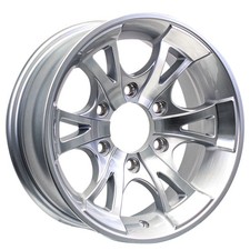 Aluminum Trailer Wheel 15x6 15 Inch A1411 Style Silver Grey 6 Lug On 5.5 Rim