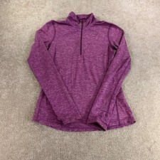 Nike Dri-FIT Half Zip Pullover Womens XS Purple Heathered Running Top Activewear