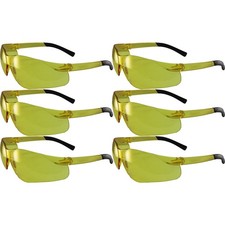 Global Vision Lot of 6 Pair Turbojet Yellow Lens Safety Glasses Sunglasses Z87.1