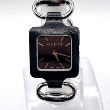 GUCCI 1921 Horsebit Square Black Dial Quartz Watch New Battery Discontinued
