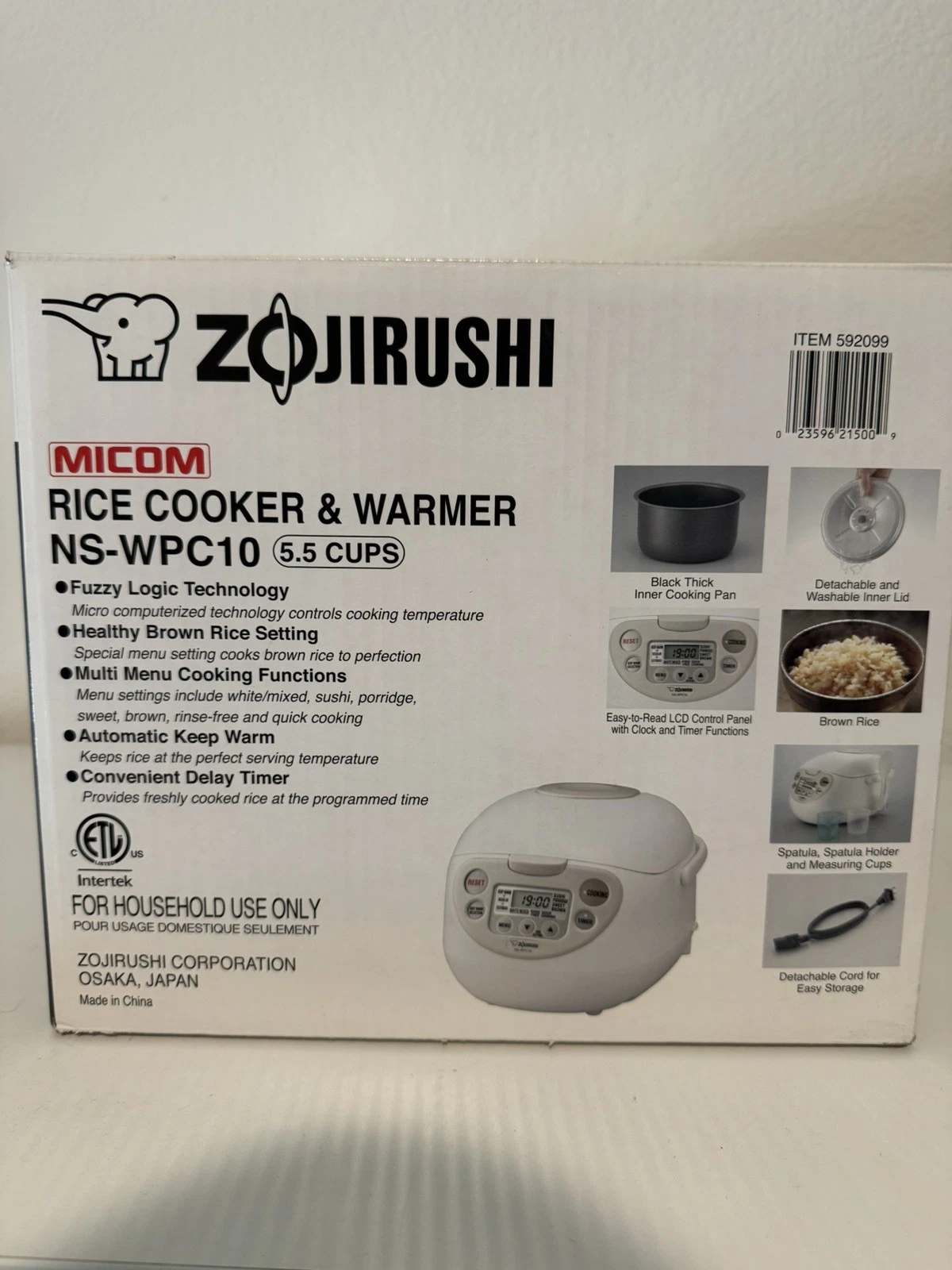 Zojirushi 5.5 Cup Fuzzy Rice Cooker - White - Used Once