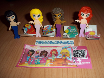 TRENDY DOLLS COMPLETE SET OF 4 WITH ALL PAPERS KINDER JOY SURPRISE EGG TOYS 2014