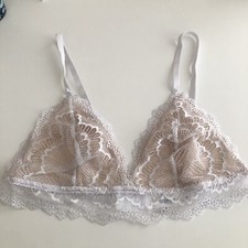 NEW Fredericks of Hollywood SZ XL Caroline Lace Overlay Triangle Cup Bralette