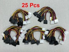 IDE Molex to SATA x 2 Power Splitter Adapter Extension 7" 2-Way Y Cable 25 pcs