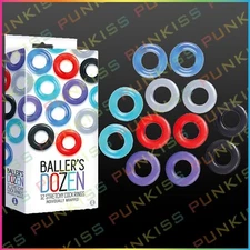 BALLER'S Donut Penis Cock Ring 12 PACK Set💋Male Erection Enhancer Sex Toy Men