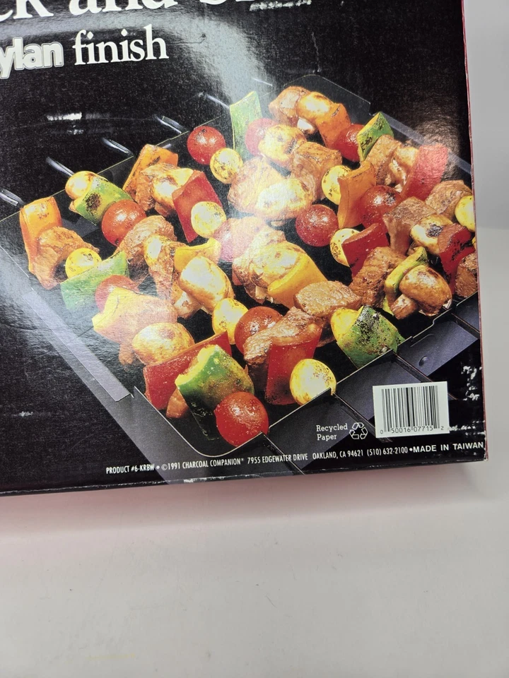 NEW Kabob Rack And Skewers Black Non-stick Xylan Finish set of 6 skewers 14 " - Image 4 of 4
