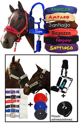 Halfter mit NAMEN für Shetty, Pony, VB/COB und WB/FULL - Halfterset Fleece