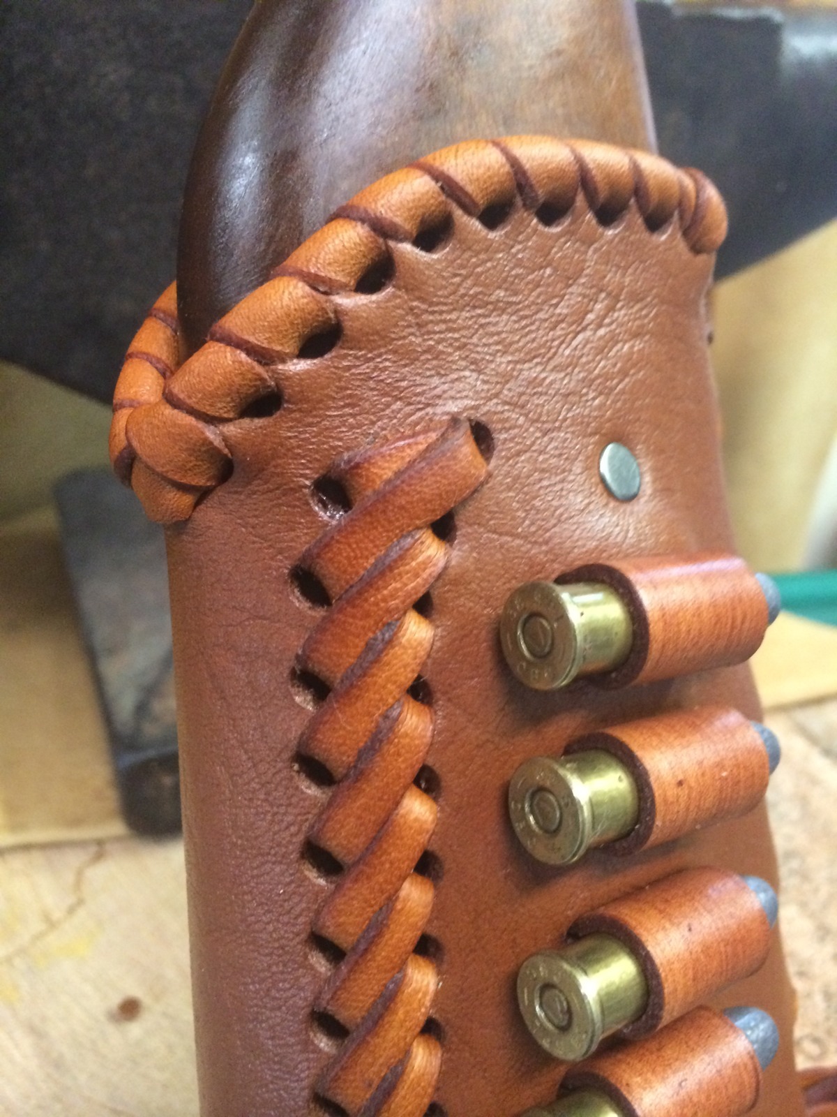 LEATHER GUN STOCK COVER/SHELL HOLDER Winchester Marlin Rossi Stoeger