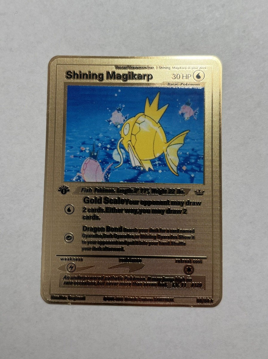 New Stainless Steel Shining Magikarp 1st Edition 66/64 Gold New Stainless Steel Shining Magikarp 1st Edition 66/64 Gold