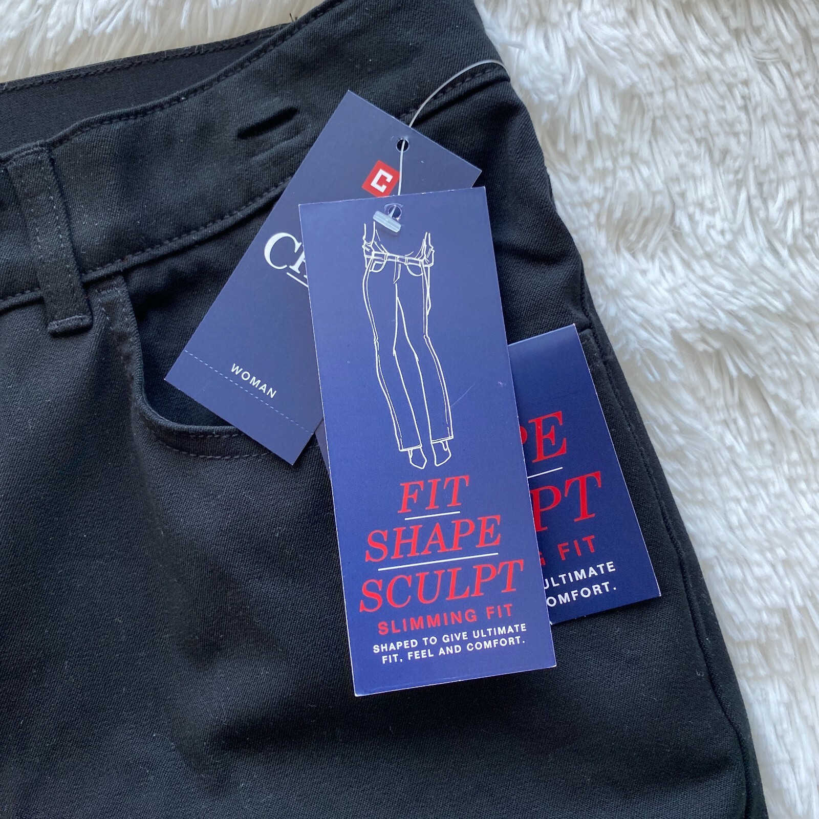 NWT CHAPS Women's Icon Black 26ws 29 Stretch Slimming Fit Shape Sculpt