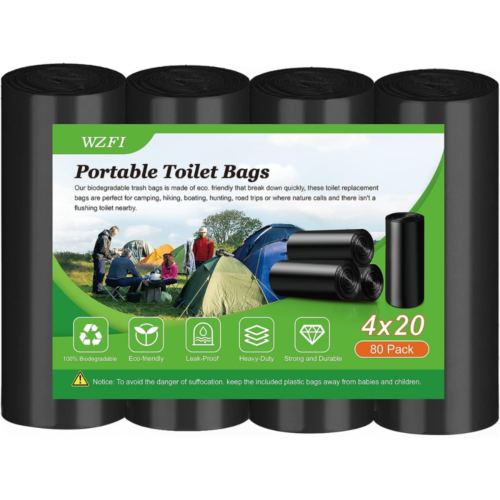Sacs de toilette de camping portables super épais 8 gallons pots biodégradables NEUF - Photo 1/7