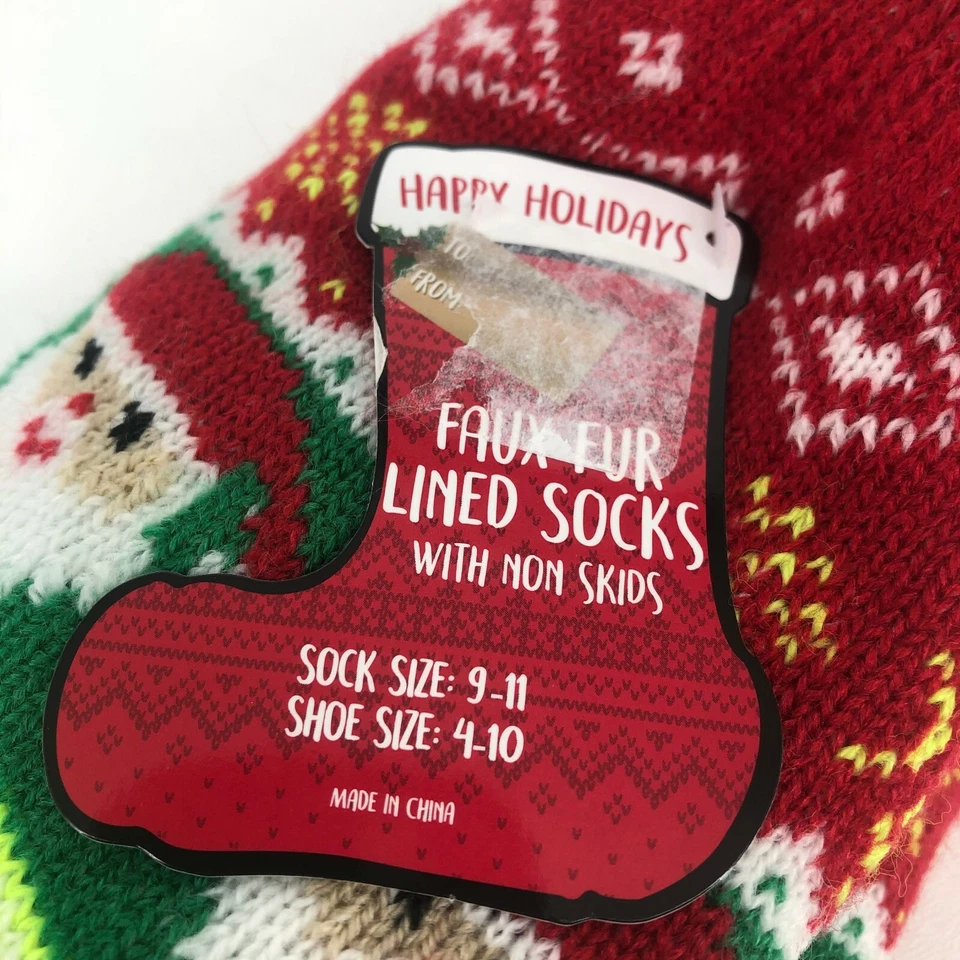 Gina Group Navidad Vacaciones Medias Calcetines Sherpa Forrados Antideslizantes TALLA 9-11 Foto 3 de 3