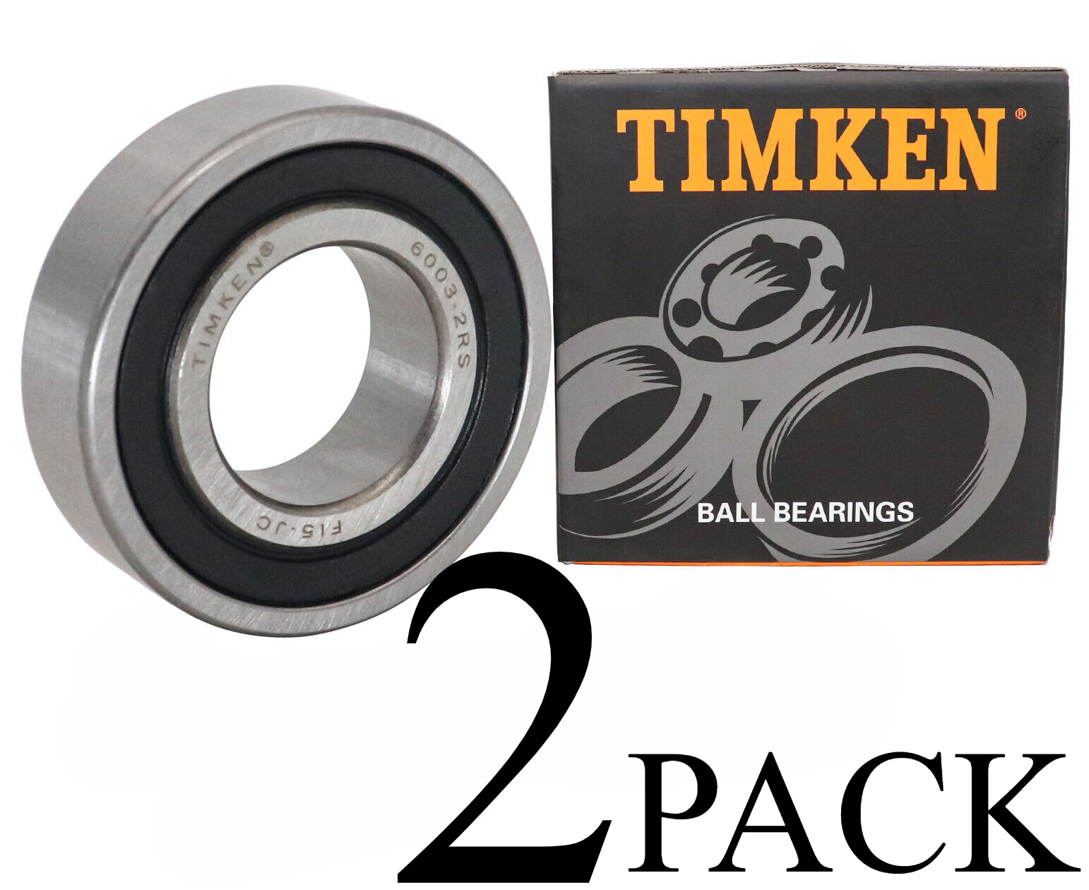 Timken 2 Pack 6003-2RS 17x35x10mm Double Sealed Rubber Bearings