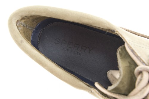 Sperry x J. Zapato de barco de cuero de 3 ojos para tripulación parte superior oliva sider limitado $110 - Imagen 10 de 10