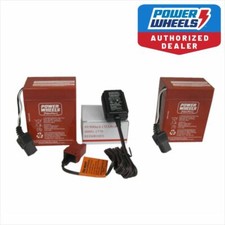 Power Wheels 00801-0712 Two 2x 6V RED Batteries AND One Charger Combination