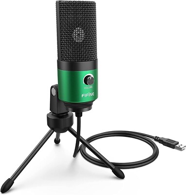 FIFINE K669 USB Mikrofon Tischmikrofon Standmikrofon mit Mikrofonständer PC Grün