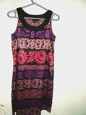 Black Pink PUrple Dress 6 8 St Martins 60's inspired, knee length, sleeveless,